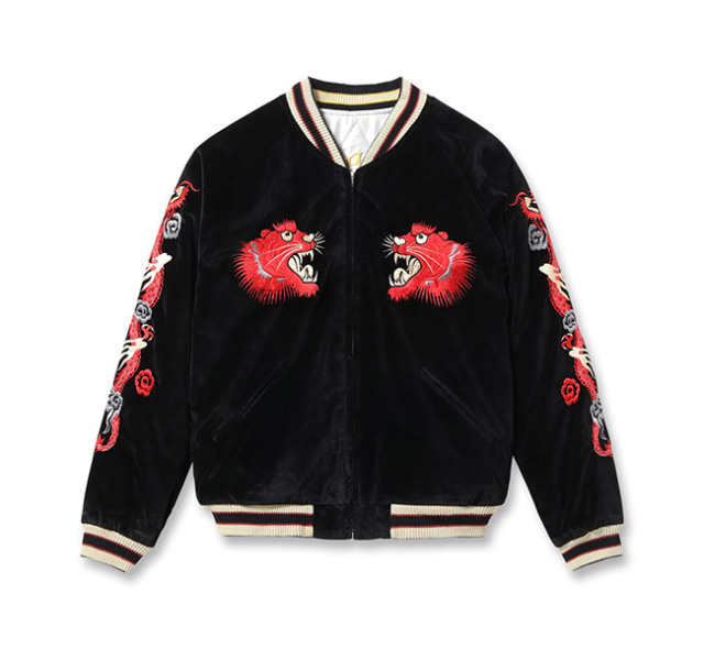 TAILOR TOYO テーラー東洋  Lot No. TT15974-119 / Mid 1950s Style Velveteen Souvenir Jacket “RED TIGER” × “LANDSCAPE” スカジャン　スーベニアジャケット