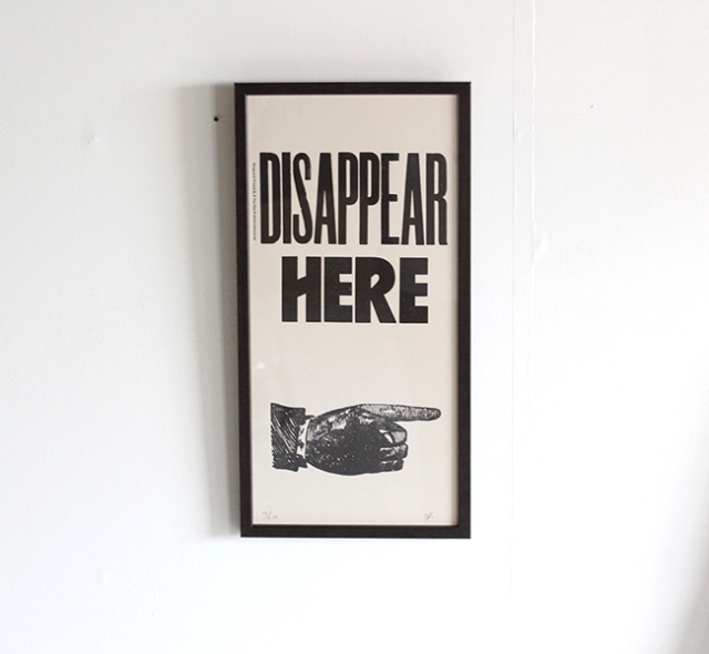 A TWO PIPE PROBLEM LETTERPRESS 　 DISAPPEAR POSTER  Mサイズ