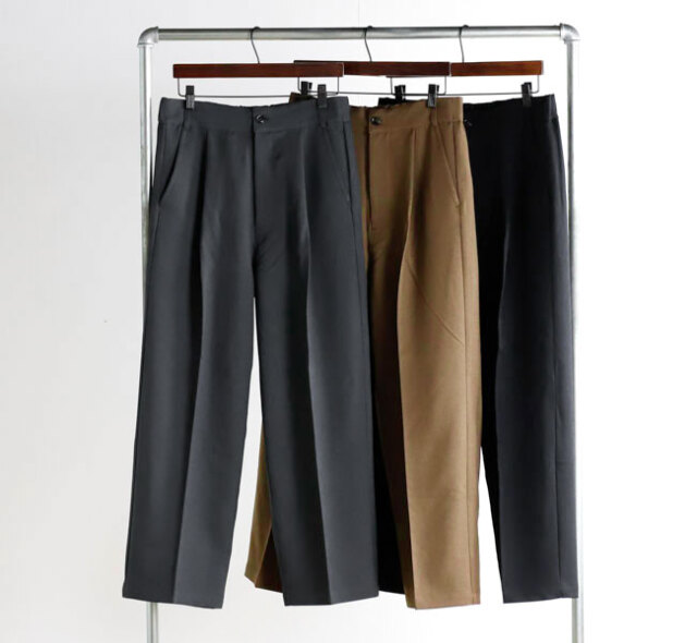 Audience オーディエンス AUD3654 Naturemier ナチュレミア TECH ウールライクツイル 1タック ワイド バレル イージーパンツ MADE IN JAPAN 日本製