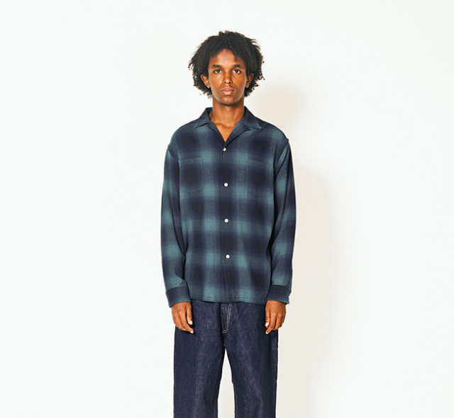 TOWN CRAFT タウンクラフト TC24F01800 ループカラー ネル オンブレシャツ 60S LOOP COLLAR NEL OMBRE SHIRTS
