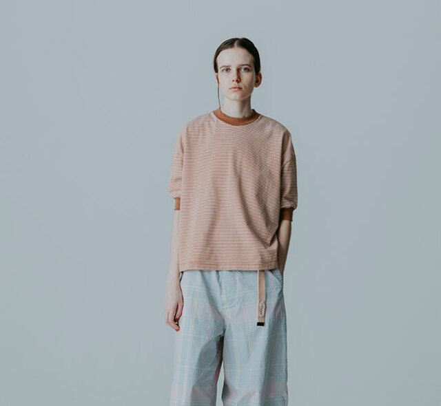 MEYAME メヤメ MEY-2438 ボーダー ハーフスリーブTシャツ BORDER HALF SLEEVE TEE