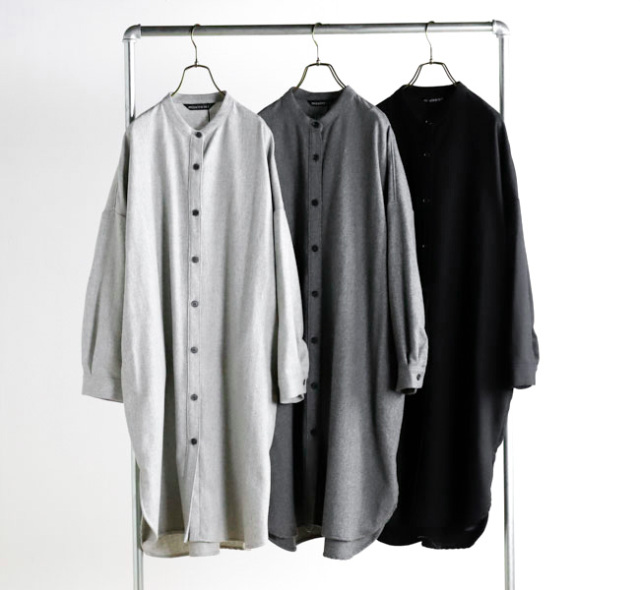 SALE 30%OFF mizuiro ind ミズイロインド 4-250046 スタンドカラーシャツワンピース