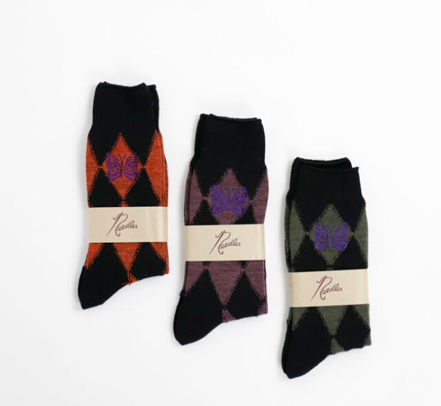 SALE40%OFF NEEDLES ニードルズ Argyle Jq. Socks - Merino Wool アーガイル柄ソックス PU067