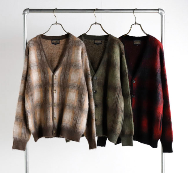 PENDLETON ペンドルトン 6575-6016 モヘア混シャギーチェックカーディガン