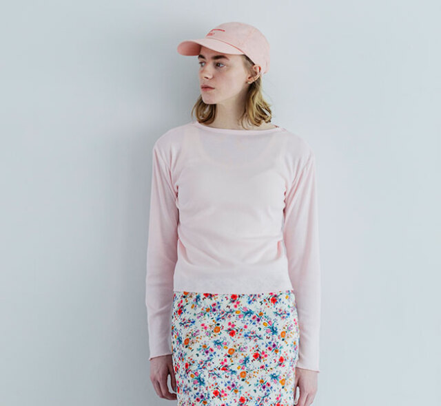 MEYAME リブカットソー メヤメ リブプルオーバー リブカットソー OBLONG NECK SHORT SLEEVE
