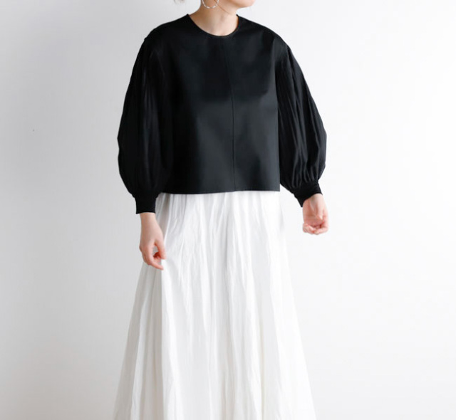 mizuiroind プリーツパフスリーブ新品 mizuiro ind プリーツパフスリーブワンピース｜ MARcourt ONLINE