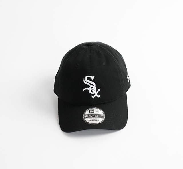 NEW ERA ニューエラ 9TWENTY クロスストラップ ウォッシュドコットン シカゴ・ホワイトソックス ブラック × ホワイト　14525139