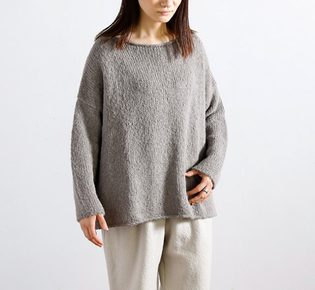 evam eva エヴァムエヴァ アルパカウールプルオーバーニット alpaca