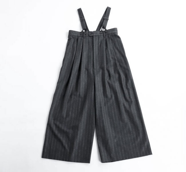 SALE 40%OFF SACRA サクラ 125506051 CASHMERE FLANO STRIPE SALOPETTE カシミアフラノ ストライプサロペット