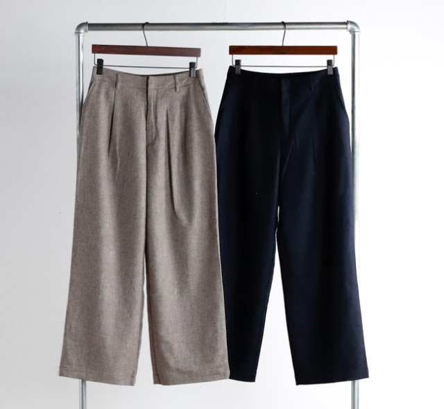 SALE 40%OFF Gymphlex ジムフレックス GY-E0276 ウールツイル ストレートワイドパンツ STRAIGHT PANTS