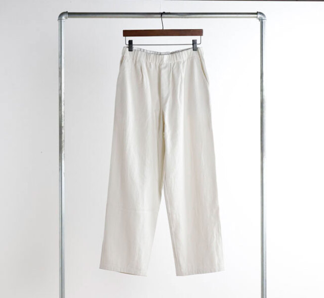 evam eva アイボリー ワイドパンツ evam eva エヴァムエヴァ リネンコットンワイドパンツ linen
