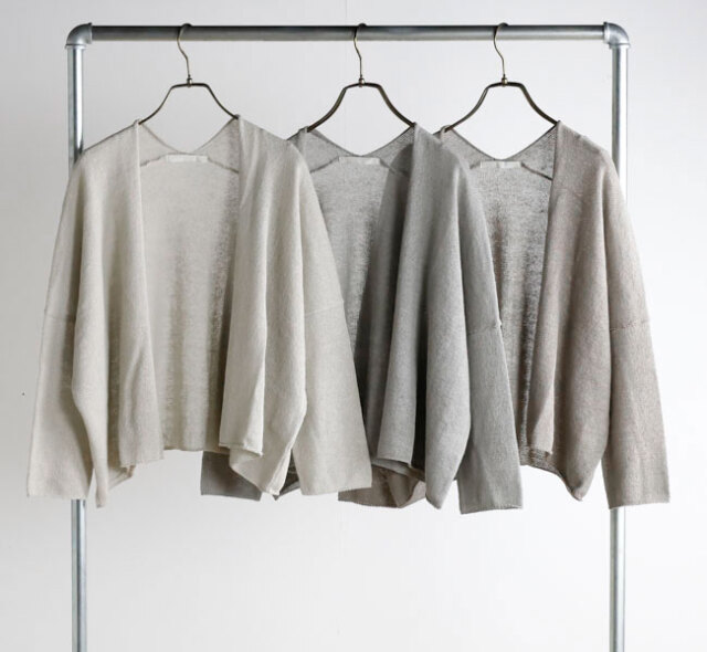 evam eva エヴァムエヴァ E261K215 リネンコットンカーディガン linen cotton cardigan