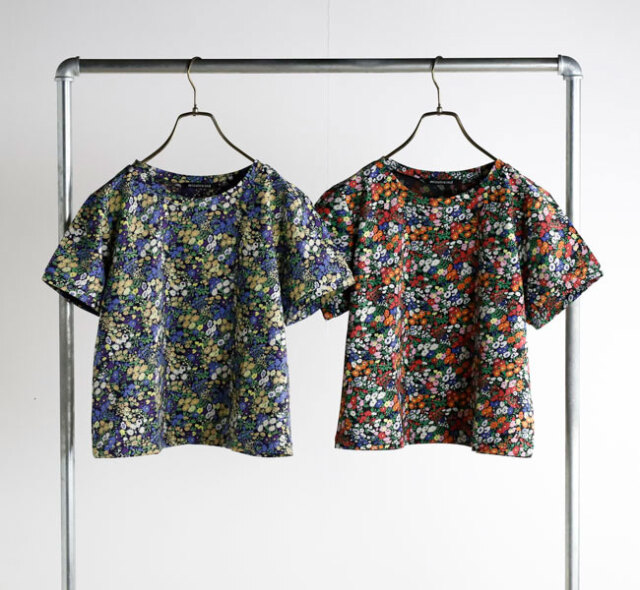 mizuiro ind ミズイロインド 1-210083 フラワープリントTシャツ