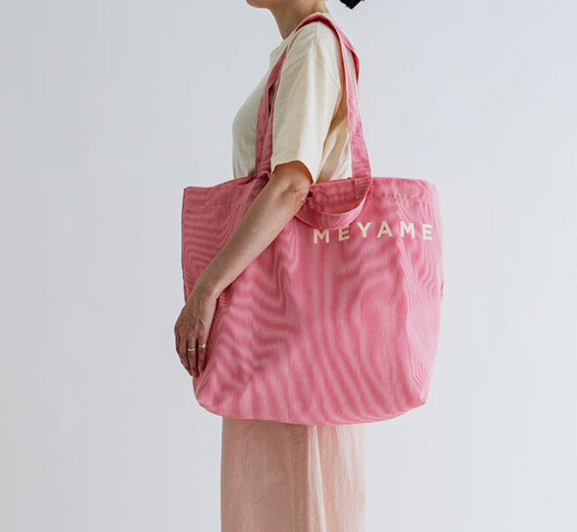 MEYAME メヤメ MEY-2305 ロゴトートバッグ STRIPED LOGO TOTE BAG