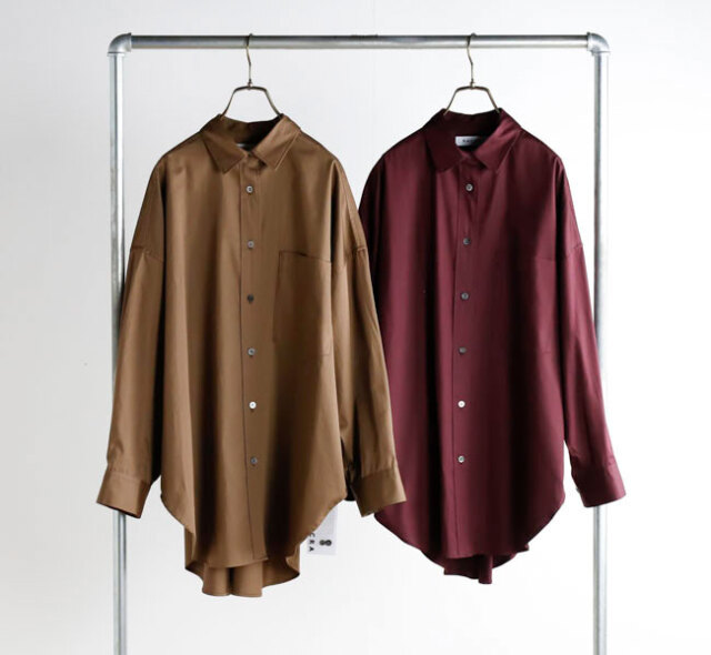 SACRA サクラ 125517071 SUPERIOR COTTON POPLIN SHIRT コットンポプリン オーバーサイズシャツ