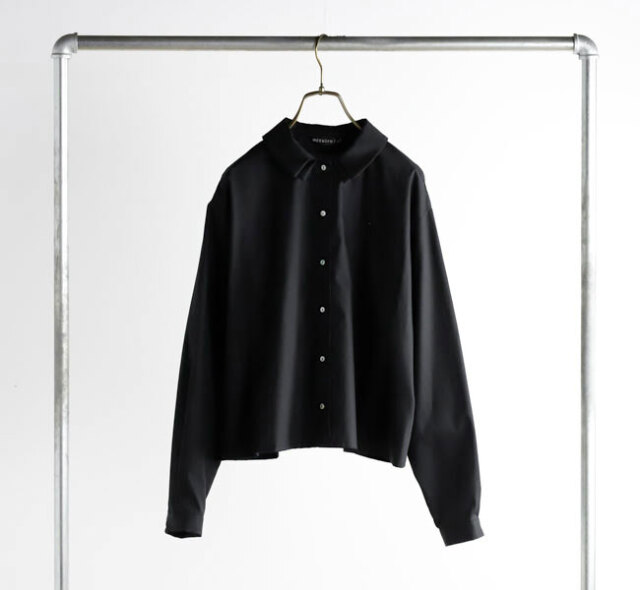 mizuiroind ダブルカラーシャツ　ブラック mizuiro ind（ミズイロインド） ダブルカラー シャツ / レディース