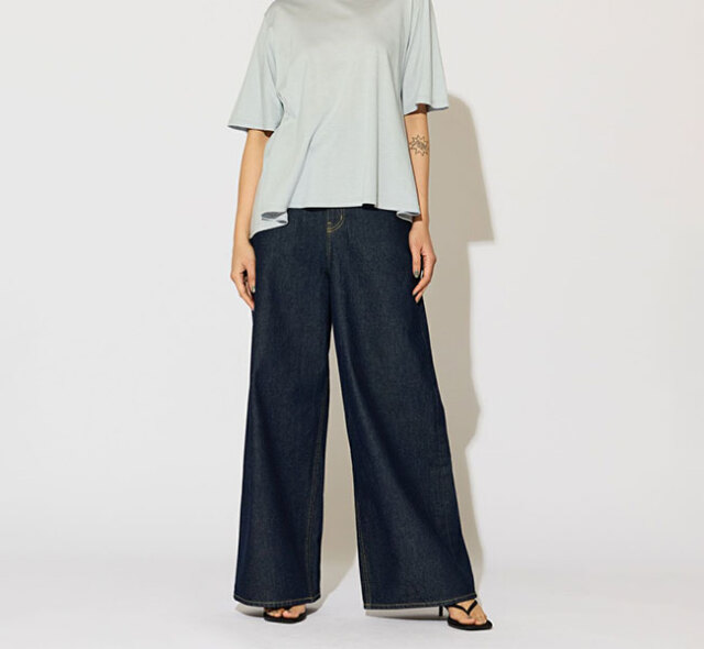 SALE30%OFF MIDIUMISOLID ミディウミソリッド ハイウエストワイドデニム 1-16507542
