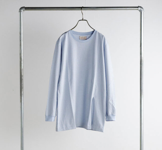 MEYAME メヤメ MEY-2327 BORDER SLIT LONG SLEEVE TEE　ボーダースリット長袖Tee