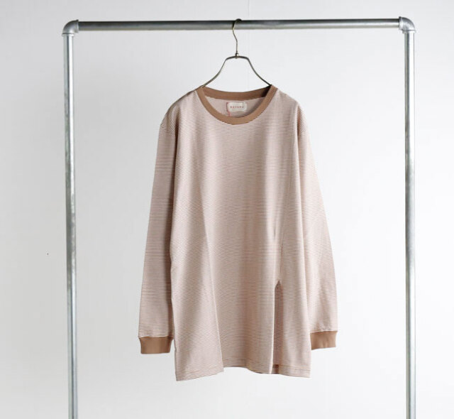 MEYAME メヤメ MEY-2327 BORDER SLIT LONG SLEEVE TEE　ボーダースリット長袖Tee