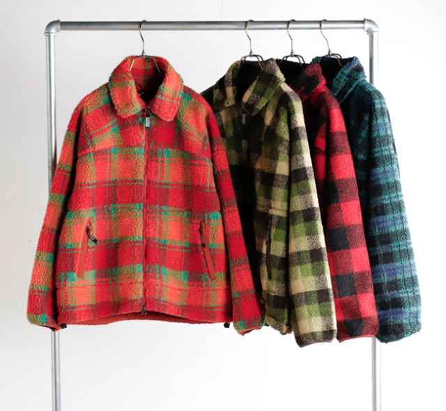WILD THINGS ワイルドシングス WT26127AD フラッフィーチェックボアジャケット FLUFFY CHECK BOA JACKET