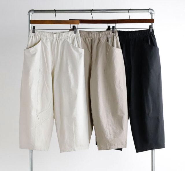 evam eva エヴァムエヴァ E261T130 コットンクロップドパンツ cotton cropped pants