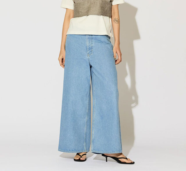 SALE30%OFF MIDIUMISOLID ミディウミソリッド ハイウエストワイドデニム 1-1650754B