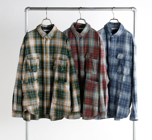 NANGA ナンガ NA25F1I107 フェード タータンチェック キャンプシャツ FADE TARTAN CHECK CAMP SHIRT