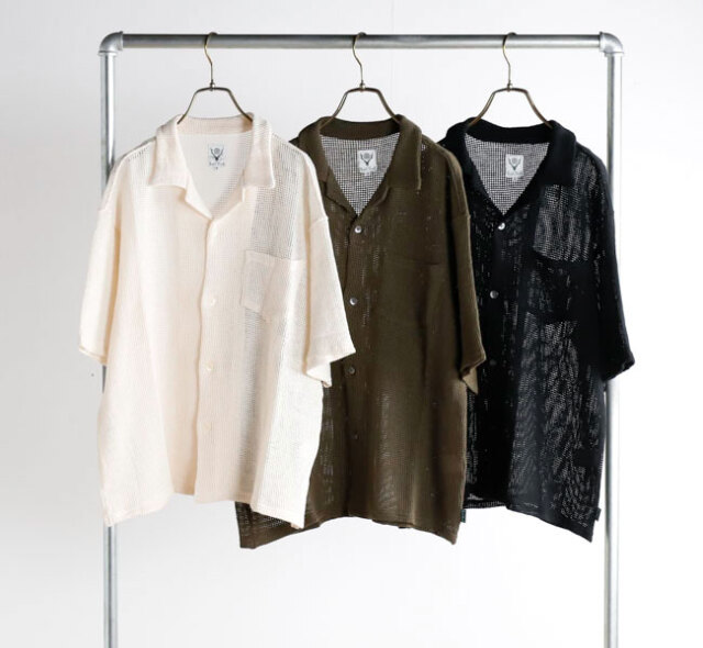 SOUTH2 WEST8 サウスツーウエストエイト S/S Open Collar Shirt - Cotton Mesh コットンメッシュ オープンカラーシャツ SX739