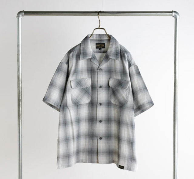 美品 Pendleton ペンドルトン 半袖 オンブレ オープンカラーシャツ L PENDLETONペンドルトン半袖オープンカラーチェックシャツ