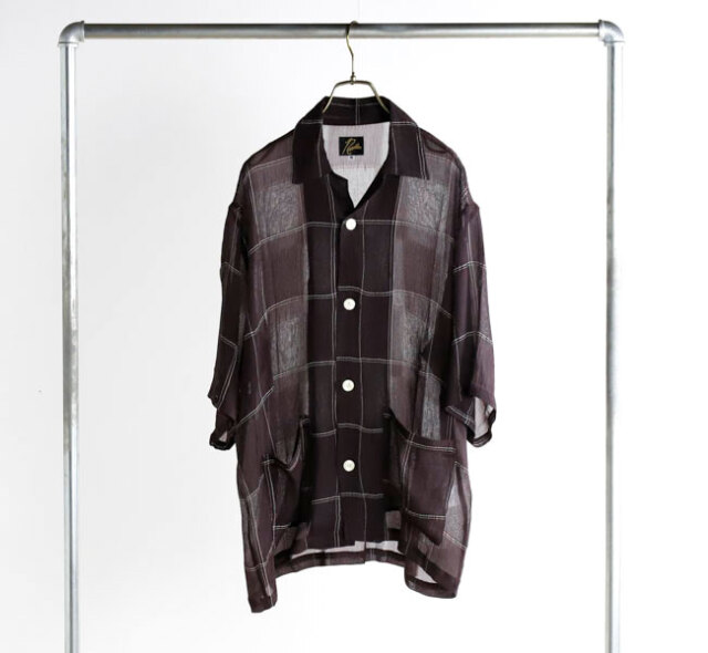 NEEDLES ニードルズ Cabana Shirt - Cupra Crepe Plaid カバナシャツ