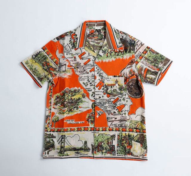 BINDU ビンドゥー PIM7725-C3 ORNG  HAWAIIAN SHIRTS  ハワイアンシャツ California3  Orange