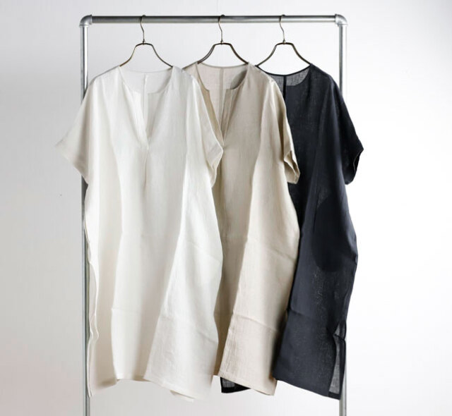 evam eva エヴァムエヴァ E261T206 リネンポンチョ linen poncho