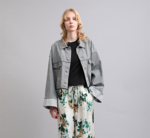 SACRA サクラ 126104032 クロップドデニムジャケット グレー AUTHENTIC DENIM JACKET