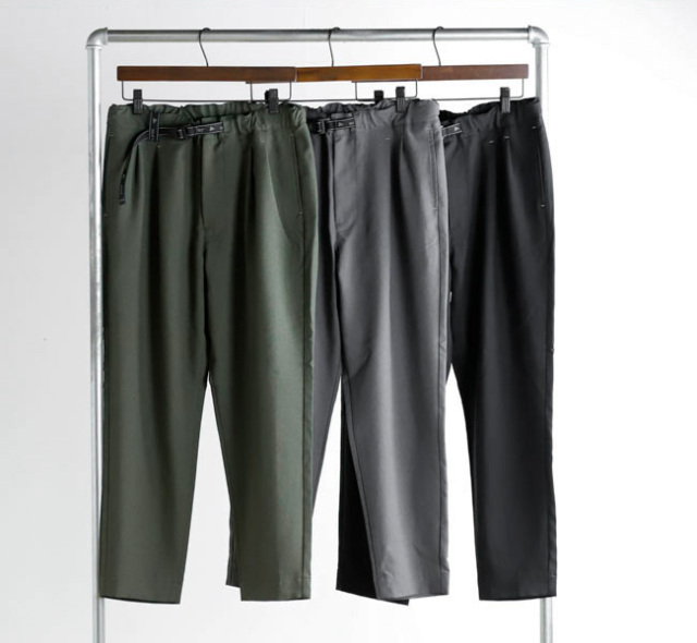 and wander アンドワンダー 5282104 メランジツイルパンツ PE melange twill pants