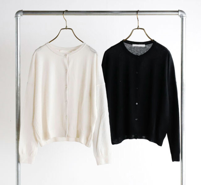 evam eva エヴァムエヴァ E263K039 ウールカシミアカーディガン wool cashmere cardigan