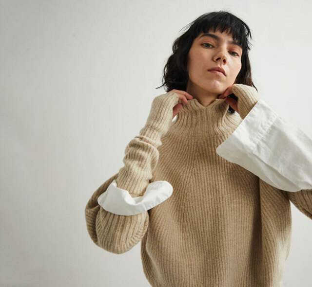 SALE40%OFF unfil アンフィル superfine lambs & chenille ribbed-knit fingerless gloves フィンガーレスグローブ WFFL-UW124