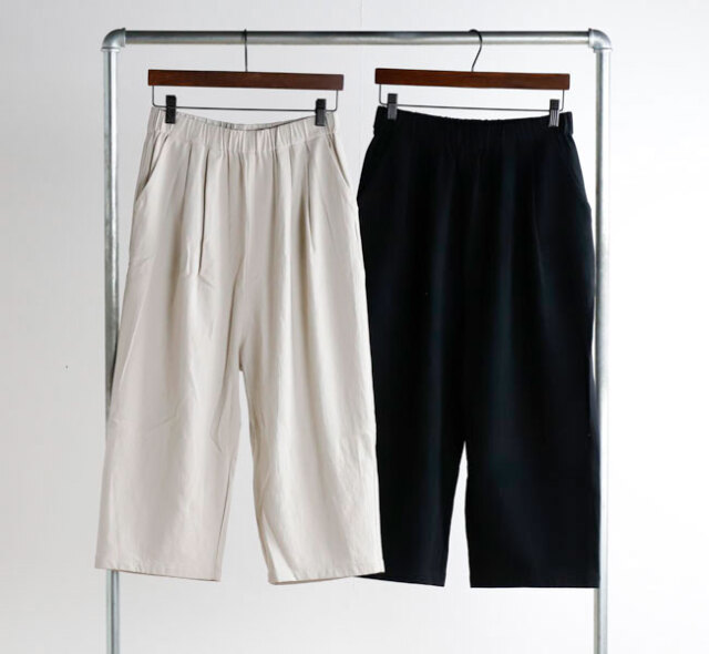 evam eva エヴァムエヴァ E261T179 コットンボイルタックパンツ cotton voile tuck pants