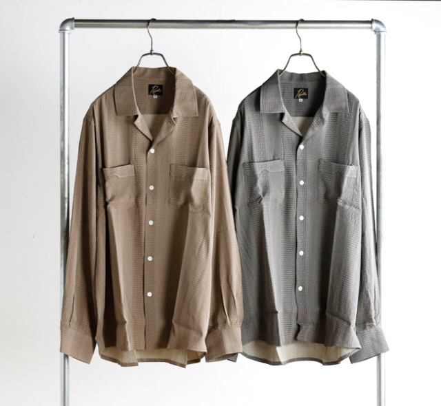 NEEDLES ニードルズ Open Collar Shirt - Faulourd Stripe Jacquard オープンカラーシャツ RW296