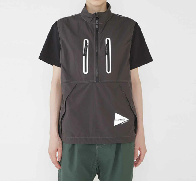 SALE40%OFFGRAMICCI×and wander グラミチ×アンドワンダー BRUSHED NYLON VEST ブラッシュナイロンベスト GUJ5-S3001