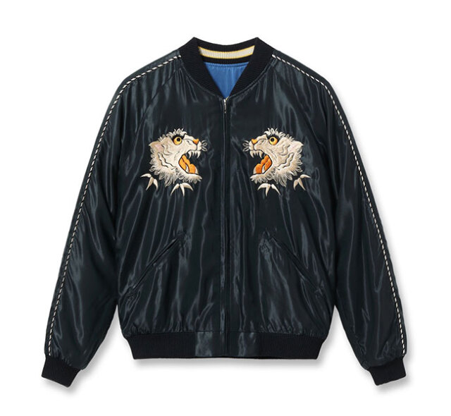 TAILOR TOYO テーラー東洋  Lot No. TT15790-119 Mid 1950s Style Acetate Souvenir Jacket “WHITE TIGER” × “GOLD DRAGON”  スカジャン スーベニアジャケット