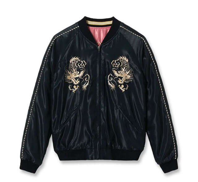TAILOR TOYO テーラー東洋  Lot No. TT15972-219 / Mid 1950s Style Acetate Souvenir Jacket “WHITE DRAGON” × “TIGER HEAD” スカジャン　スーベニアジャケット
