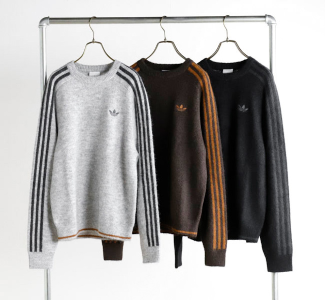 adidas Originals アディダス オリジナルス MNA94 スリーストライプス フラッフィー ニット クルー スウェットシャツ