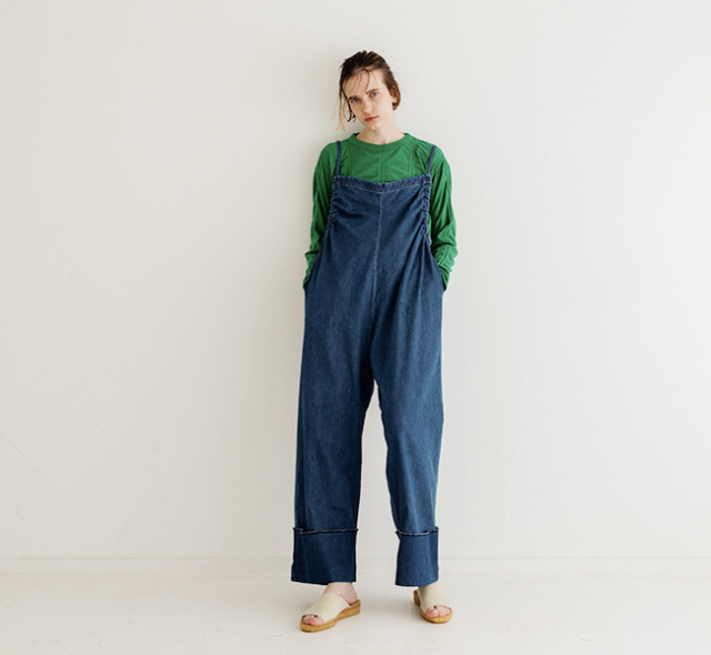 SALE40%OFFMEYAME メヤメ DENIM GATHERED ALL IN ONE デニムギャザー オールインワン MEY-2020