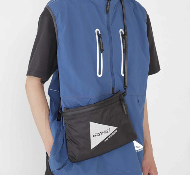 SALE40%OFFGRAMICCI×and wander グラミチ×アンドワンダー NYLON SACOCHE ナイロンサコッシュ GAC5-S3013