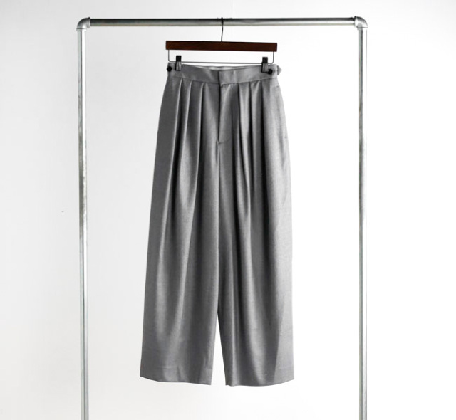 SALE 40%OFF SACRA サクラ 125610112 スーパーファインフラノウール ワイドテーパードパンツ SUPER FINE FLANNEL PANTS