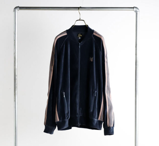 NEEDLES ニードルズ Rib Collar Track Jacket - C/PE Velour トラックジャケット - コットン/ポリエステル ベロア SX413
