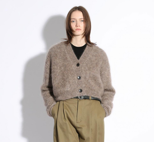 SACRA サクラ 125634081 モヘア クロップドカーディガン EX.FINE MOHAIR FURROW CARDIGAN