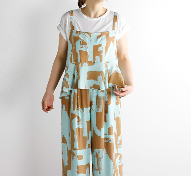 SALE 40%OFF MIDIUMISOLID ミディウミソリッド ラビングハンドルプリントビスチェ　1-132139