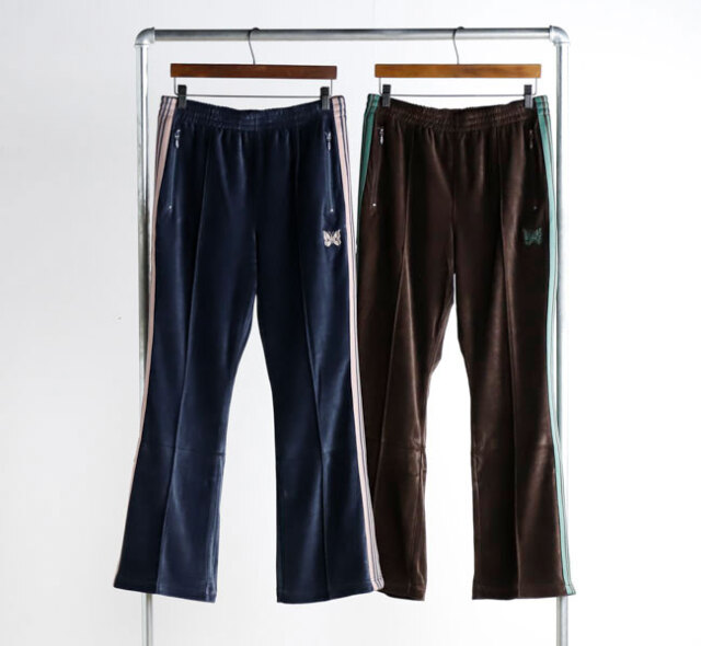 NEEDLES ニードルズ Boot-Cut Track Pant - C/PE Velour ブーツカットラックパンツ - コットン/ポリエステル ベロア   SX416
