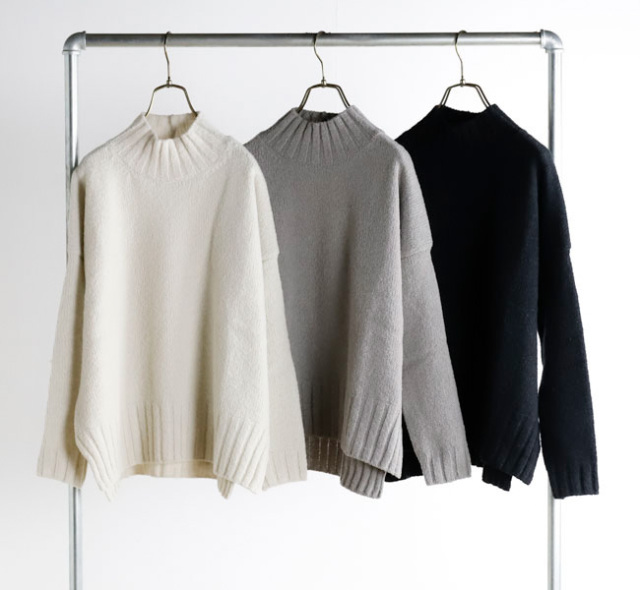 evam eva エヴァムエヴァ E253K104 ウール タートルネック renew-wool turtleneck